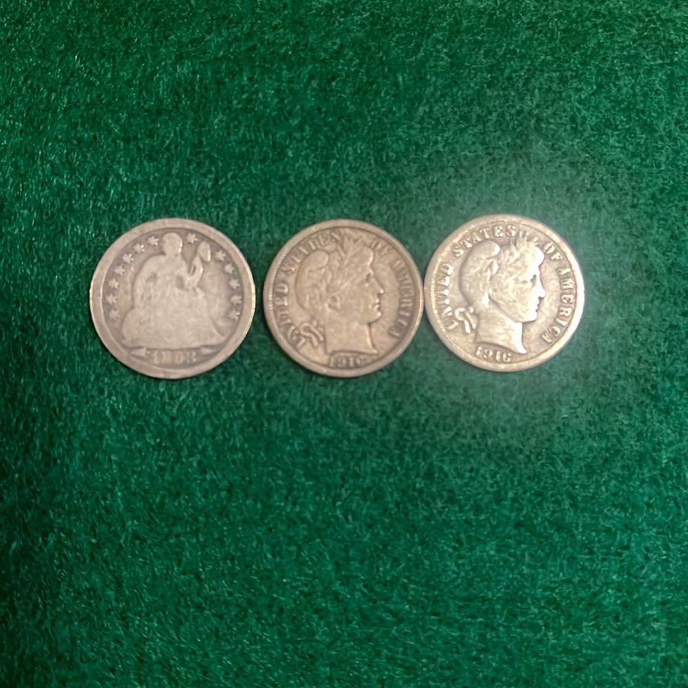 Vintage Dimes 🇺🇸 U.S. 10c (Lot of 3) 1853 and (2) 1916 🌟Ten Cents